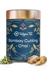 Udyan Tea Bombay Cutting Chai - 100gm, 3.5 Ounce | Strong Masala Tea With Ginger & Cardamom - Authentic & Refreshing Elaichi Adrak Chai | High Caffeine Tea Leaf