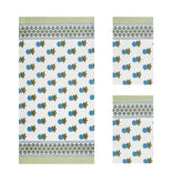 Mafatlal Madhuban Premium Waffle Cotton 1 Bath & 2 Hand Towel 700 Gsm | Hand Printed Quick Dry, Soft & Absorbent Towel (Feather) - 3 Pcs
