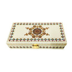 Mandela'S Design Gold Foil Scodix Print Matt Touch Decorative Box, Wedding Fancy Shagun Cash Box, Money Box, Gaddi Box, Style - Multicolor, Pack of 2
