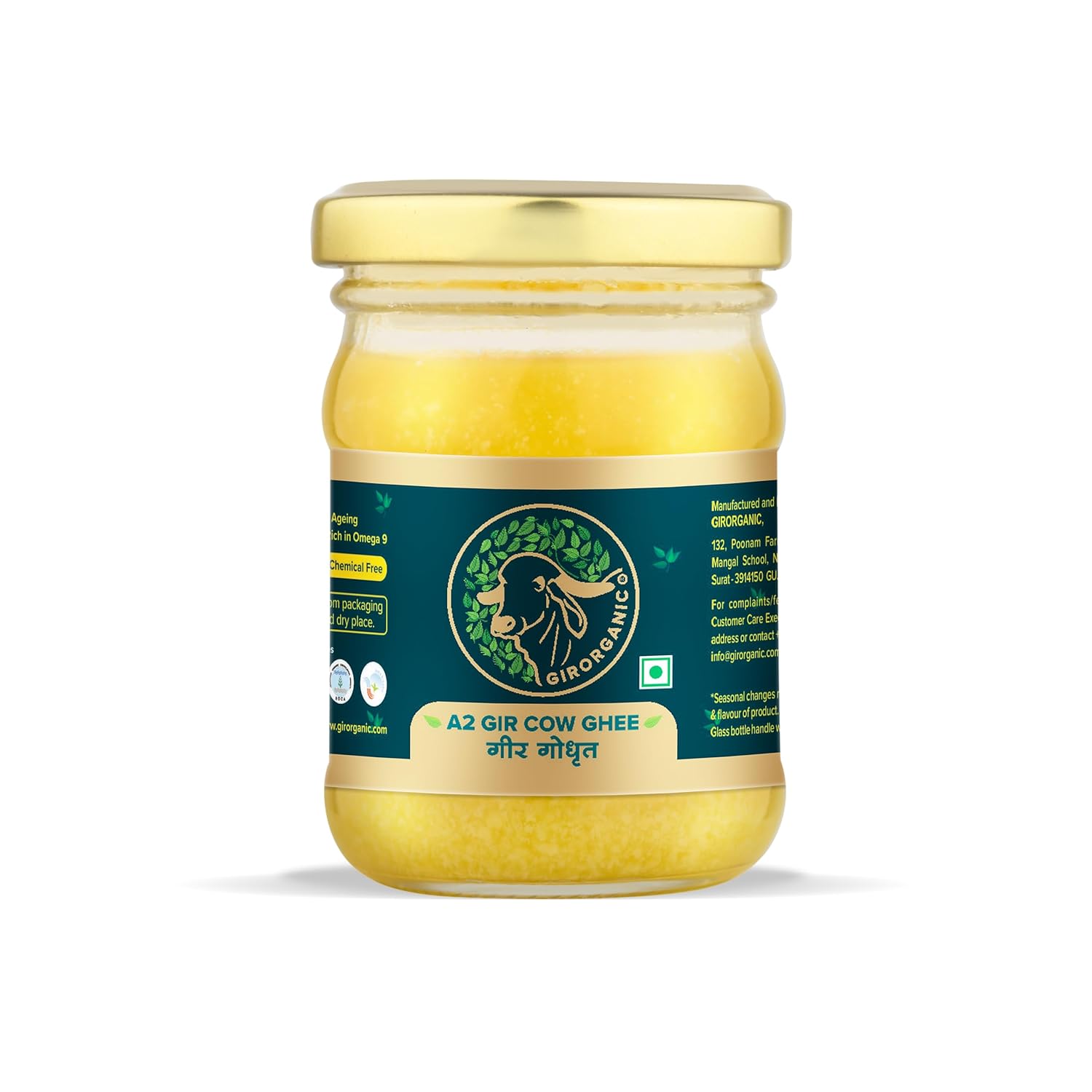 100% Pure A2 Gir Cow Ghee By Girorganic | Rich In Nutrients Healthy & Protein Fiber Pure Desi Ghee Perfect For Diets | (100ml) 3.3 Ounce | Jar Pack 100% Pure A2 Gir Cow Ghee By Girorganic | Rich In Nutrients Healthy & Protein Fiber Pure Desi Ghee Perfect For Diets | (100ml) 3.3 Ounce | Jar Pack