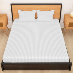 Perfect Double Bedsheets For Queen Size With Two Pillow Cover - 88 X 100 Inches, White | Soft & Breathable, For Bedroom & Gifting