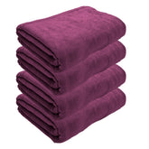 Black Gold The Finer Touch Oversized Microfiber Bath Towel 2600 Gsm | Soft Quick-Dry Microfiber Towel For Men & Women | Lightweight, Absorbent & Travel-Friendly (Purple) - Pack Of 4