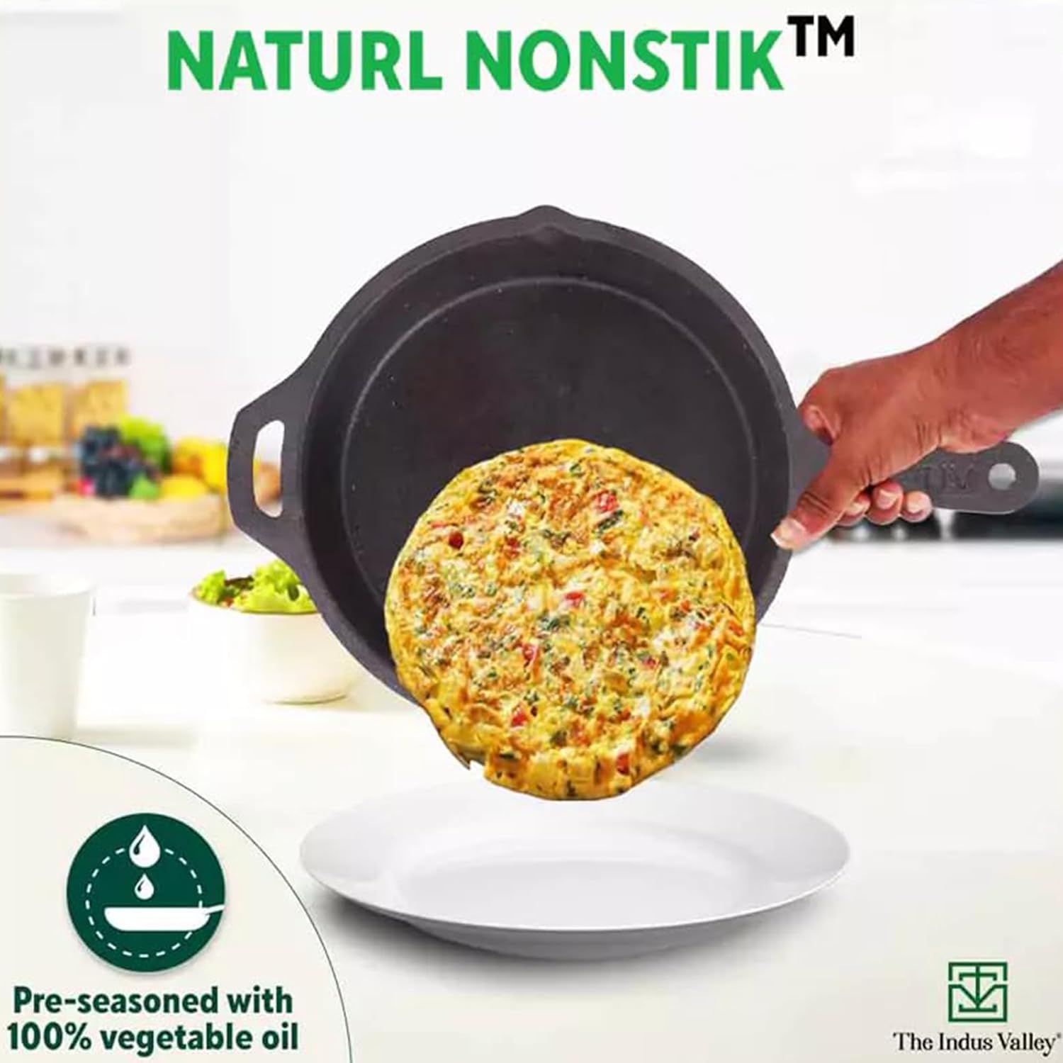 Pre-Seasoned Black Cast Iron Fry Pan Or Skillet With Silicone Grip - Medium 25cm, 10 Inch, 1.6 Ltr, 2.4 Kg | Induction Friendly, Nonstick Fry Pan, 100% Pure & Toxin Free, No Chemical Coating Pre-Seasoned Black Cast Iron Fry Pan Or Skillet With Silicone Grip - Medium 25cm, 10 Inch, 1.6 Ltr, 2.4 Kg | Induction Friendly, Nonstick Fry Pan, 100% Pure & Toxin Free, No Chemical Coating