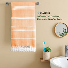 Ira Home 100% Organic Bamboo Bath Towel 350 Gsm | Ultra Soft, Quick Dry, Super Absorbent, Lightweight Bath Towel (Yellow)