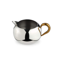 Designer Stainless Steel Milk Pot, Silver & Gold - Aladdin Series | Gloss Mirror Creamer Jug - Premium Serve Ware, Dinnerware & Tableware