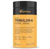 Myfitfuel Tribulus Terrestris +6 Herbs 2000mg Gokshura 50% Saponins, Ginseng, Kaunj, Safed Musli, Ashwagandha, Guduchi & Piperine 95% For Performance, Muscle & Energy | 60 Tablets 100gm 0.2lbs