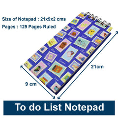 To Do List Notepad, Daily Planner Diary, Pages 129, Birthday Return Gift (Blue) Pack Of 1