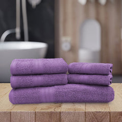 Sassoon Anatolia Bath + Hand & Face Towel 1200 Gsm (Grape) - Pack Of 5