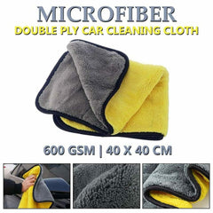 Outlay Home Thick Lint & Streak-Free Multipurpose Cloths Automotive Microfibre Towels 800 Gsm For Car, Bike Cleaning Polishing Washing & Detailing - 4 Pieces