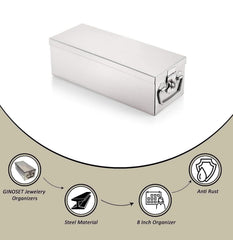 Stainless Steel Locker Boxes, Cheque Book Box, Jewellery Boxes, Cash Box, Bank Locker Box, Peti Size - 8 Inch Cash Box (10" Long (Medium) - 10" x 4.5" x 3.5"), Colour - Silver