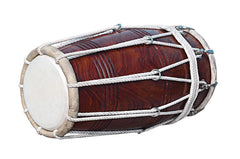 Special Half Rassi Sheesham Wood Dholak Drum With Padded Bag - Brown | Perfectly Symmetric Round Dholak - Dholak For Festival, Wedding, Satsang | Very Easy To Tune