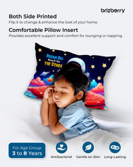 Kids Pillow Cushion With Super Soft Fabric Pillow - 12 X18 Inches | Animal & Cartoon Prints, Soft Pillow, Dual Sided Design | Multi-Purpose, Durable & Easy Care, Made In India - Design 7