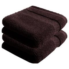 100% Cotton Hand Towel 400 Gsm | Super Soft, Absorbent, Quick Dry Hand Towel (Brown) - Pack Of 2