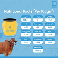 Pure Premium A2 Gir Cow Ghee By Mama'S Milk Farm | High In Protein Fiber Healthy Desi Ghee Perfect Laddus | 1050ml (350ml * 3) | 35.5 Ounce | Jar Pack