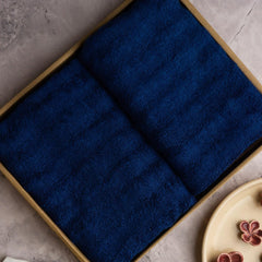 Mush 100% Bamboo Hand Towel 1200 Gsm | Ultra Soft, Absorbent, Quick Dry Towels For Facewash, Gym, Pool, Sports, & Travel - Navy Blue (Pack Of 6)