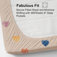 Double Bedsheet Queen Size Elastic Fitted With 2 Pillow Cover - 60 X 78 + 8 Inches, Peach | Resistance & Wrinkle Recovery