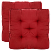 Microfiber Chair Pad For Office, Home - Sitting Cushion Pillow For Seat, Maroon - Standard Size | Floor Pillow, Washable, Chair Cushion Pillow - Pack Of 2