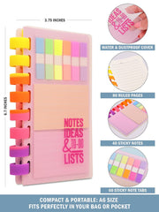 Spiral Notebook Diary With Sticky Notes & Page Markers | 80 Ruled Pages | Ideal For School