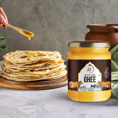 Pure Natural A2 Pure Cow Ghee By Girkesar | Traditionally Made Using Bilona Method Cow Ghee Perfect For Bones Health | (500ml) 16.9 Ounce | Jar Pack