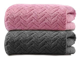 Maxoshine Microfiber Bath Towels Large Size-Super Soft Coral Fleece Bathing Towel With Hook Quick Dry Super Absorbent-Bath Towel For Men & Women (Grey/Pink) - Pack Of 2
