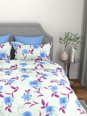 100% Cotton Queen Size Bedsheet For Double Bed With 2 Pillow Covers - 90x100 Inches, Sea Green | Ideal For Daily Use & Gifting Bedsheet