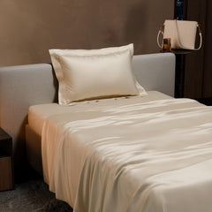 Single Bedsheet With 1 Pillow Cover - 60 X 90 Inches, Charming Ivory | Premium Bedding Set, Home Decor, Wedding Gift For Couples, Housewarming, Anniversary