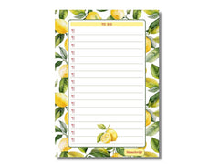 A5 Notes/To Do List Notepad, Beautiful Checklist Pad, Tear-Off Sheets (Lemon, Green) Pack Of 1