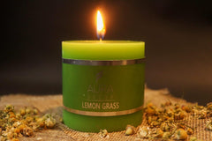 PILLAR CANDLE 2.5 INCH FRAGRANCE LEMON GRASS | BURNING TIME 30 HOURS | PACK OF 2