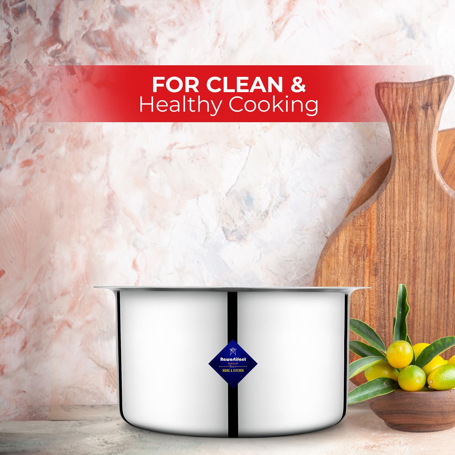 Multi Layered Material Polish Stainless Steel Cookware Handi, 1.5 Liters For Grains, Soups, Canning, Desserts, Broth - Compatible With Gas & Induction Multi Layered Material Polish Stainless Steel Cookware Handi, 1.5 Liters For Grains, Soups, Canning, Desserts, Broth - Compatible With Gas & Induction