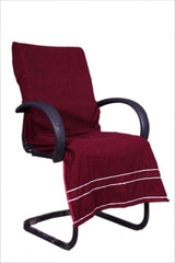 Roman Home Solid Large Luxury All Car Seats & All Office Chair Towel With Tie Knot & Elistick 450 Gsm - (Marron)
