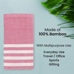 Mush Bamboo Turkish Hand Towels 250 Gsm | 100% Bamboo Gym Towel For Men & Women | Ultra Soft, Absorbent & Quick Dry Towel | Red Stripe (Set Of 2)
