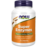 Now Foods Super Enzymes Support Healthy Digestions, Optimizes Nutrient Availability | 90 Capsules, 150gm 0.3lbs