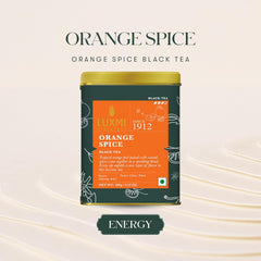 Luxmi Estates Orange Spice Black Tea - 100gm Tin Caddy, 3.5 Ounce, 50 Cups | USDA Certified Organic Tea - Medium Caffeine Black Tea | Rich In Antioxidants, Additives Free