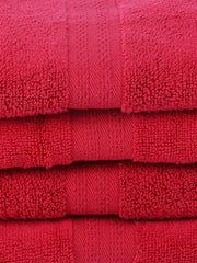 Bianca Ultra Soft Zero Twist 100% Cotton Towel Hand Towel 480 Gsm | Super Absorbent, Fluffy, Aerocore Organic Technology - For Men, Women, Gym, Kitchen (Burgundy)- Pack Of 4