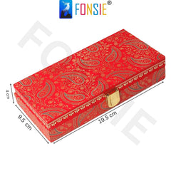 Fancy Shagun Cash Box Or Gaddi Box For Gifting Money On Wedding, New Born Baby, Ring Ceremony Pattern1pc, Material - Wood, Colour - Red Ambiyan