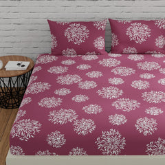 Flat Bedsheet For Double Bed With 2 Pillow Covers - 88 X 96 Inches, Mauve | Comfort Fabric Bedsheet Home, Hotel & Guest House