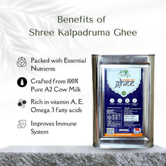 100% Natural Cow Ghee By Shri Kalpadruma | Rich In Vitamin A & Healthy Nutrients Desi Ghee Perfect For Sweets | (5 Litr) 169.0 Ounce | Tin Pack