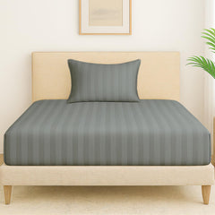 1 Single Bedsheet For King Size With 1 Pillow Covers | 36 X 78 Inches, Dark Grey - 130 Thread Count Soft & Comfortable | Ideal For Bedroom, Guest Room, House