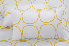 Bedsheet For Double Bed King Size With 2 Pillow Covers - 108 X 108 Inches, White & Yellow | Beautiful Bedsheets Are Perfect Gifting For Festivals