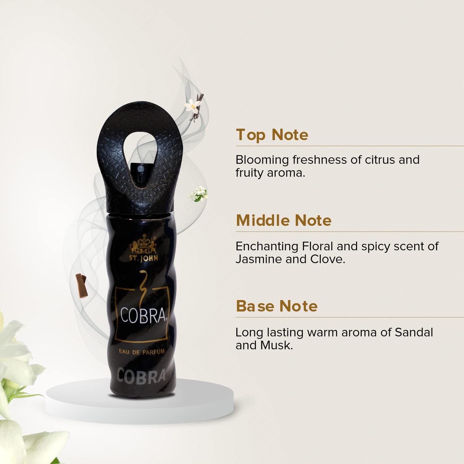 St. john Cobra Black Currents Eau De Perfume 50ml 1.6 Fl.oz.& Cobra Eau De Perfume 30ml 1.0 Fl.oz. Pack Of 2 | Long Lasting Fragrance For Unisex St. john Cobra Black Currents Eau De Perfume 50ml 1.6 Fl.oz.& Cobra Eau De Perfume 30ml 1.0 Fl.oz. Pack Of 2 | Long Lasting Fragrance For Unisex