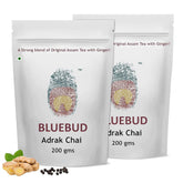 Bluebud Adrak Chai Patti Pack Of 2 X 200gm, 7.05 Ounce Each - 200 Cups | Premium Assam CTC Tea Granules With 100% Natural Spices - Ginger Tea Hand Blended Teas | Homemade Recipe