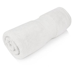 Bombay Dyeing Super Ultrx Zero Twist Plain Dyed 100% Cotton Bath Towel 600 Gsm (White)