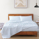 1 Flat Bedsheet For Double Bed With 2 Pillow Covers | 90 X 100 Inches, White & Grey | Soft & Comfortable Fabric, Machine Washable