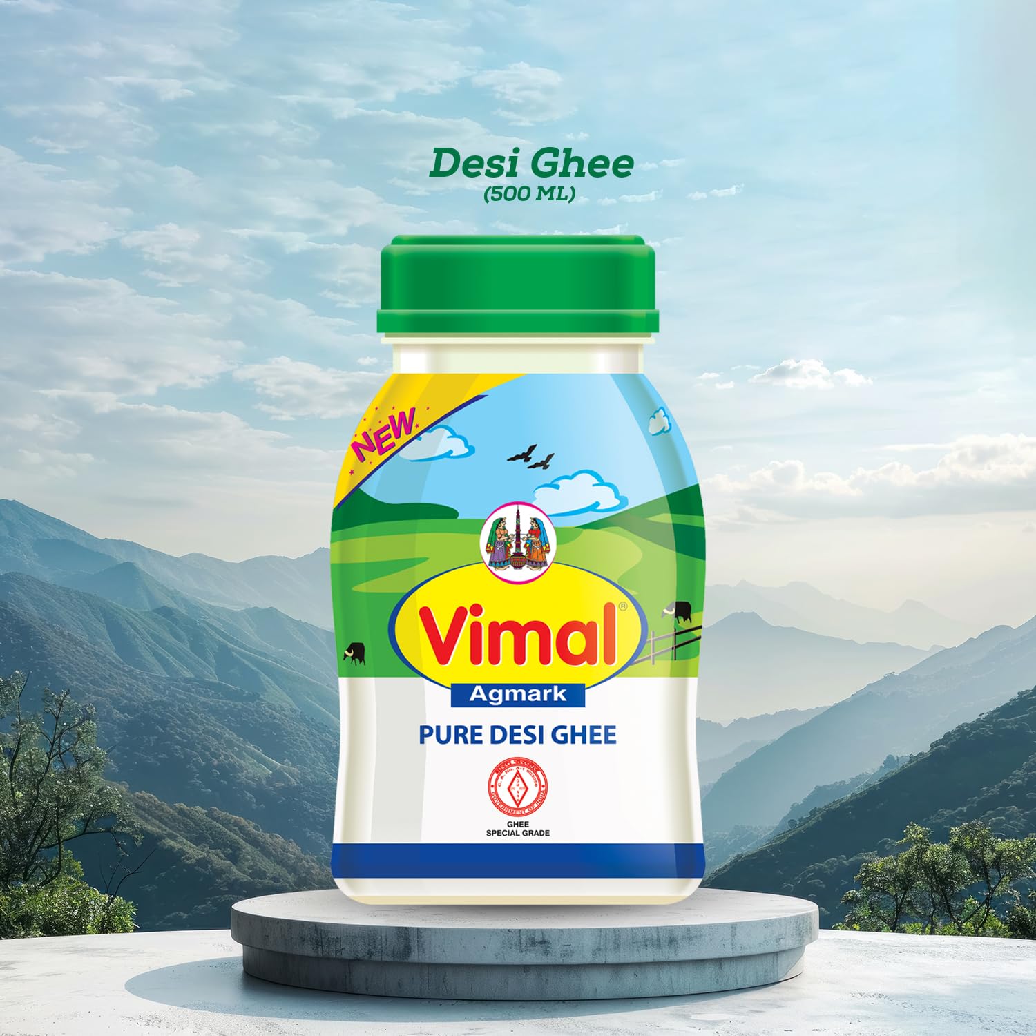 Premium Agmark Pure Desi Ghee By Vimal | Natural & Rich Flavor Healthy Desi Ghee Ideal For Bakes Cookies | (500ml) 16.9 Ounce | Plastic Bottle Premium Agmark Pure Desi Ghee By Vimal | Natural & Rich Flavor Healthy Desi Ghee Ideal For Bakes Cookies | (500ml) 16.9 Ounce | Plastic Bottle
