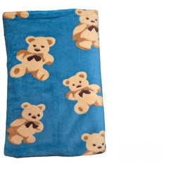 Microfiber Teddy Printed Bath Towel 400 Gsm | Absorbent Super Soft & Comfortable Quick Drying Bathing Towel (Blue)