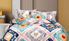 Bedsheet For Queen Size With 2 Pillow Covers - 60 X 78 Inches, Multicolor | Soft & Skin-Friendly Fabric | All Around Elastic Fitted Bedsheet