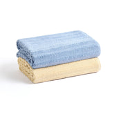 Haus & Kinder Allure Zero Twist Bath Towel 500 Gsm | Cotton Towel For Men, Women | Towels For Gym, Spa | Pack Of 2 (Beige & Blue)