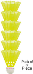 Sunstone N77 Badminton Nylon Shuttlecocks , Ideal For Training Or Practice Purposes | Yellow , Pack Of 6