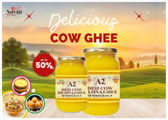 100% Natural A2 Desi Cow Bilona Ghee By Navin Organic | Rich In Nutrients & Delicious Healthy Desi Cow Ghee Good For Weight Loss | (250ml) 8.4 Ounce | Jar Pack