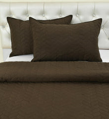 Quilted Double Bedsheet For King Size With 2 Pillow Covers | 90 X 100 Inches, Brown - 280 Thread Count Super Soft Bedding Set